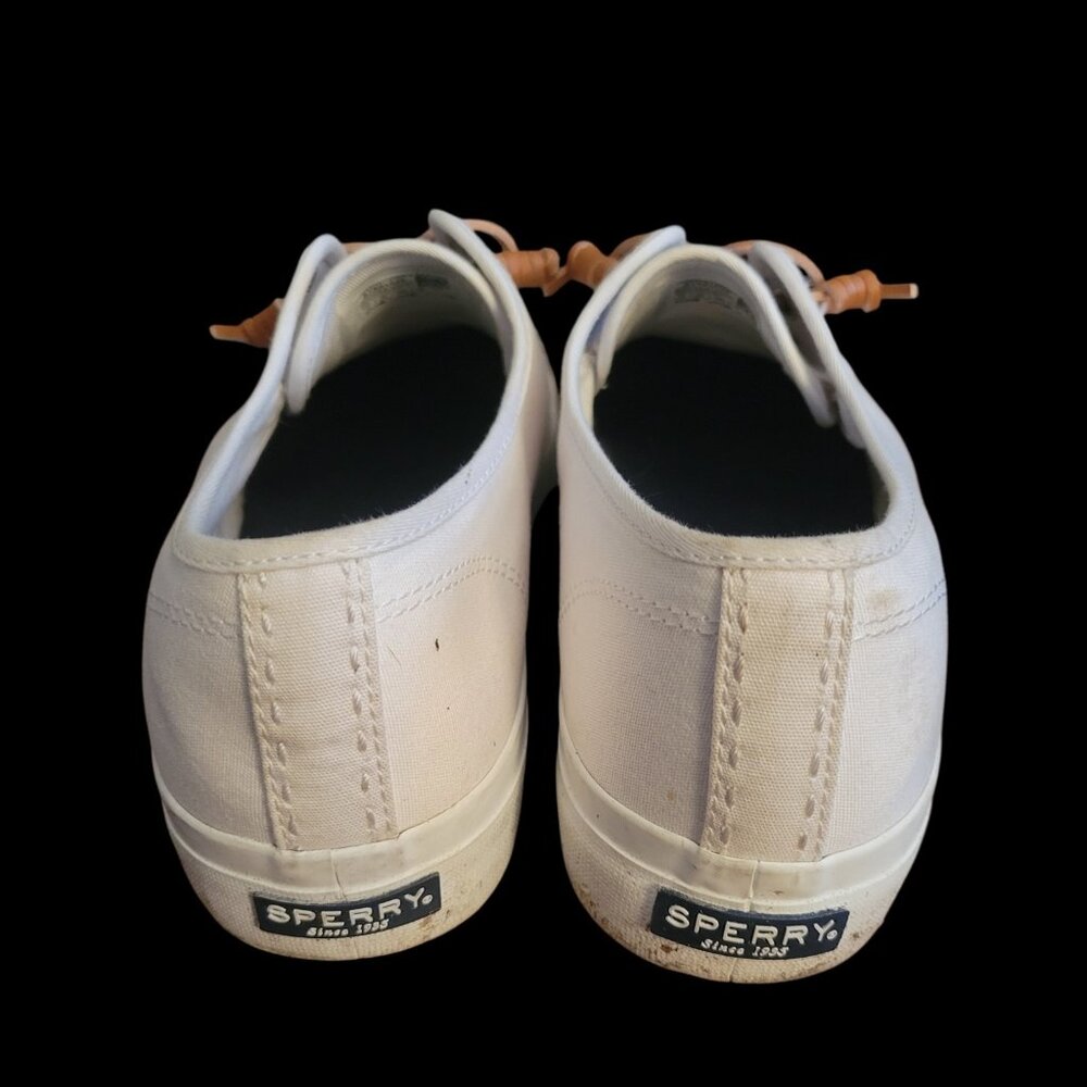 Sperry Shoes Womens 11 M Casual Platform Sneakers STS81828 White Fabric Low Top - Picture 4 of 11